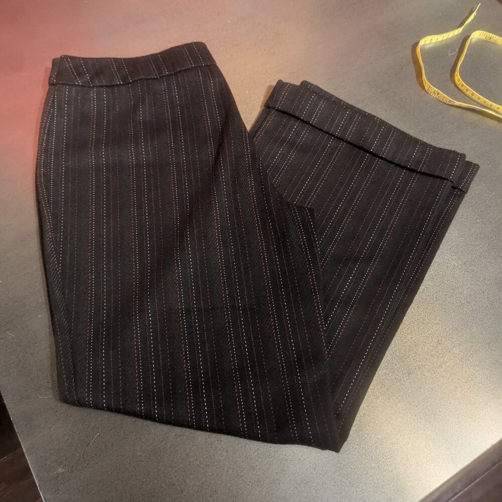 High-Rise Ponte Bootcut Pant - Black w Red and White Accent